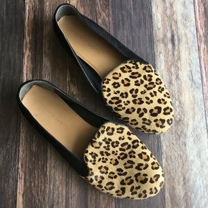 Franco Sarto Leopard Calf Hair Slip On Flats